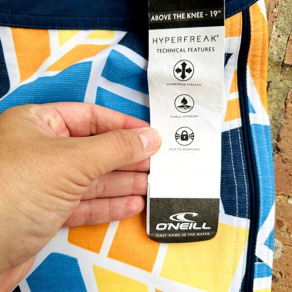O'neill Hyperfreak Mens Multicolor Geometric Boardshorts Swim Trunks Size 40 NWT - Picture 3 of 6